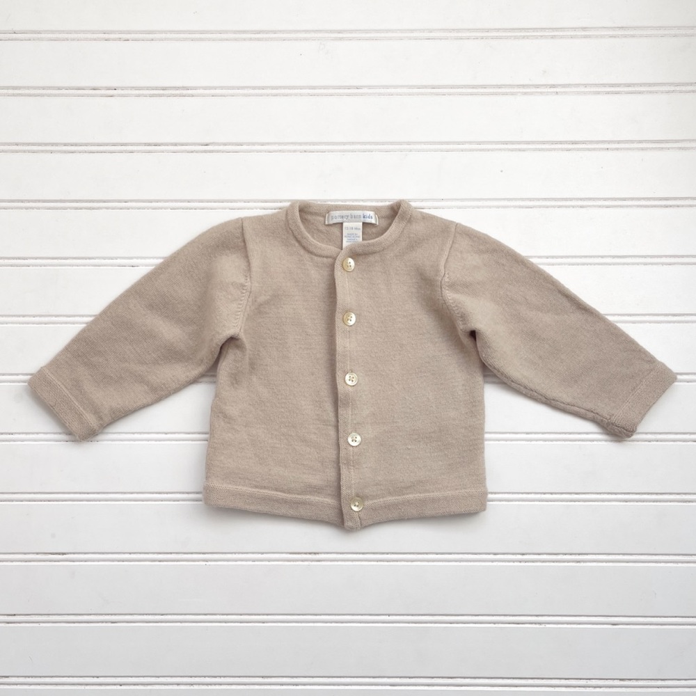 POTTERY BARN KIDS EUC Neutral Wool Blend Knit Cardigan Sweater